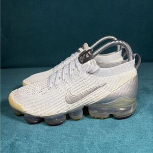Nike Air VaporMax Flyknit 3 Women’s Size 6.5 White-Silver 2019 Athletic Sneakers